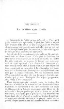 Chapitre II. - La réalité spirituelle