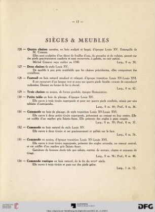 Sièges & meubles (Nr. 126-154)