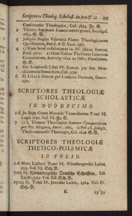 131-449, Scriptores Theologiae Thetico-Polemicae