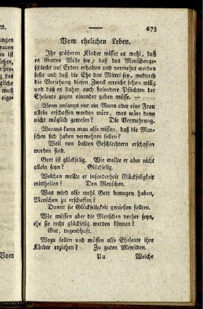 Vom ehelichen Leben. - Pflichten der Kinder gegen die Eltern.