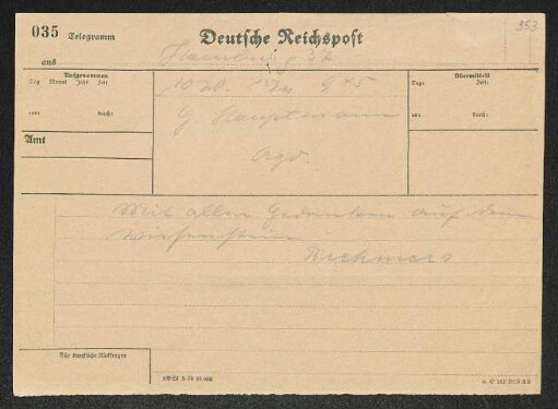 Brief von Fritz Brehmer und Leni Brehmer an Gerhart Hauptmann
