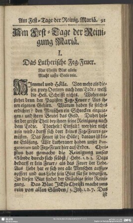 Am Fest-Tage der Reinigung Mariä