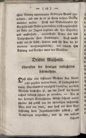 Dritter Abschnitt. Charakter der heutigen verbesserten Lehrmethode.