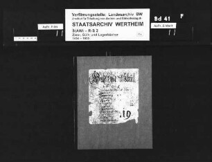Gült- und Zinsbüchlein über den Oberen Meßhof, Otterbach, Rauenberg, Freudenberg, Ebenheid, Dörlesberg, Steinbach, Hundheim, Hildbrandzelle, Sonderriet, Nassig, Münchgrund