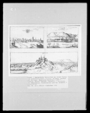 Hessische Chronika — Ansichten von Immenhausen, Gieselwerder und der Sababurg