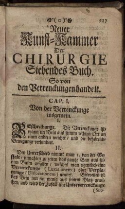 Neuer Kunst-Kammer der Chirurgie oder Heil-Kunst. Siebendes Buch.