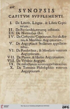Synopsis capitum supplementi