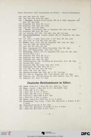Deutsche Reichsmünzen in Silber (Nr. 1392-1433)