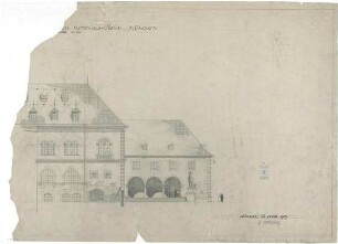 Bestelmeyer, German; München; Bayer. Nationalmuseum, Erweiterungsbau - Ansicht
