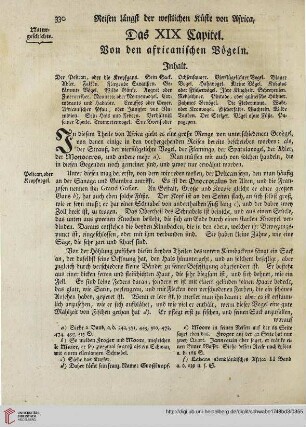 Das XIX Kapitel: Von den africanischen Voegeln