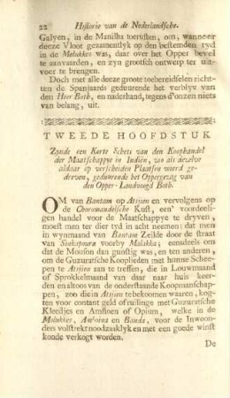 Tweede hoofdstuk. Zynde een korte schets ...