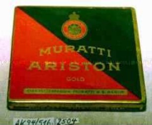 Blechdose für 10 Stück Zigaretten "MURATTI ARISTON GOLD CIGARETTENFABRIK MURATTI A.G. BERLIN"