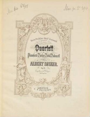 Quartett : für Pianoforte, Violine, Viola, Violoncell ; op. 19