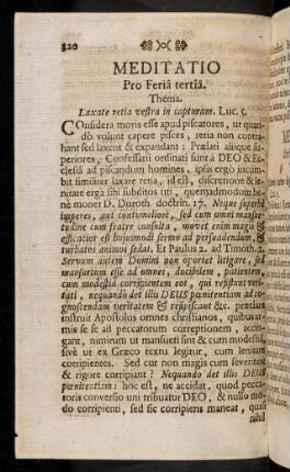 320-331, Meditatio Pro Feria tertia; ...