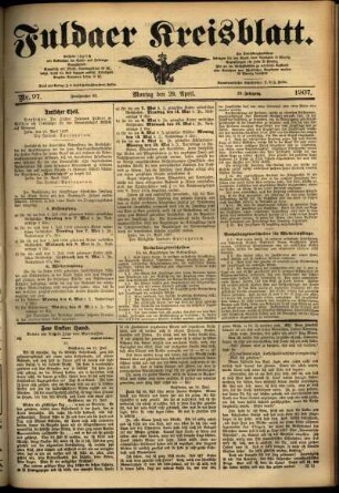 Ausgabe vom Montag, den 29. April 1907.