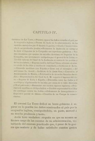 Capítulo IV. Gobierno de La Torre. - ...