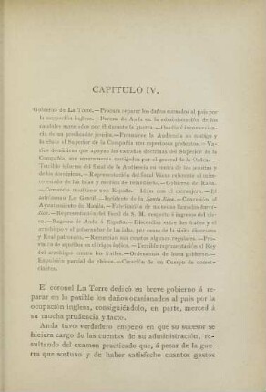 Capítulo IV. Gobierno de La Torre. - ...