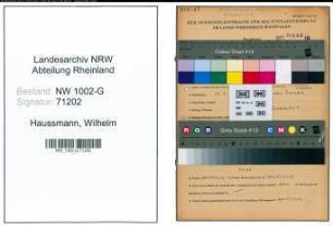 Entnazifizierung Wilhelm Haussmann, geb. 12.07.1898 (Heizer)