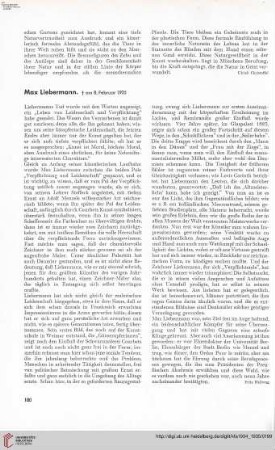 50: Max Liebermann : am 8. Februar 1935