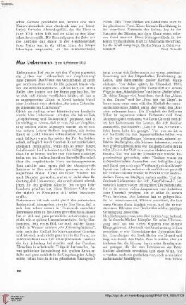 50: Max Liebermann : am 8. Februar 1935