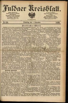 Ausgabe vom Dienstag, den 07. November 1899.