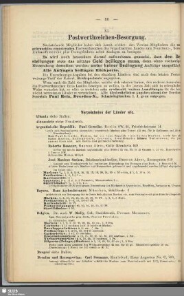 XI. Postwerthzeichen-Besorgung