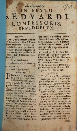Die XIII Octobris. In Festo S. Edvardi Confessoris
