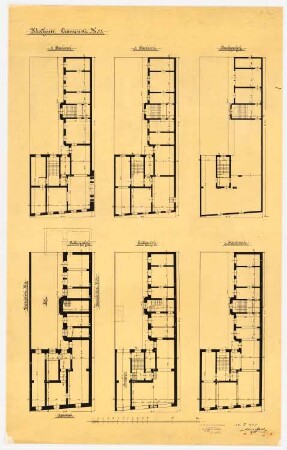 Warenhaus Wertheim, Oranienstraße, Berlin 2. Bauabschnitt: 6 Grundrisse