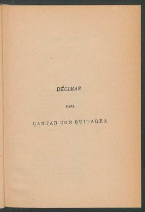 Décimas para cantar con guitarra