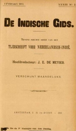 XXXIII. No. 2. 1 Februari 1911