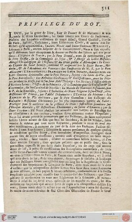 Privilège du Roy