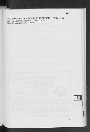 Fachbereich Rechtswissenschaften II