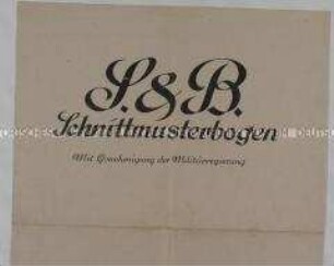 Schnittmusterbogen für Jacken und Hosen