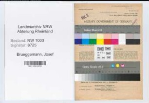 Entnazifizierung Josef Brueggemann, geb. 20.03.1920 ()