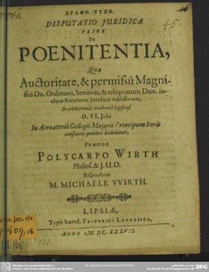 Disputatio de poenitentia