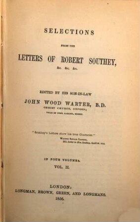 Selections from the letters of Robert Southey, 2