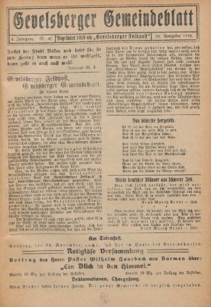 4.1918: Gevelsberger Gemeindeblatt