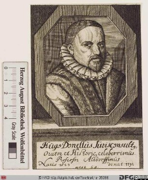 Bildnis Hugo Donellus (eig. Hugues Doneau)