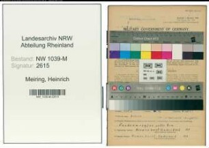 Entnazifizierung Heinrich Meiring , geb. 12.07.1894 (Arbeiter)