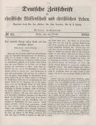 339-346 Das materiale Prinzip unserer Kirche und seine praktischen Folgen : Fortsetzung
