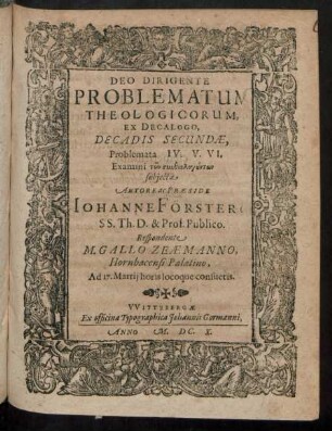 2,4/6: Problematum Theologicorum, Ex Decalogo, Decadis ...