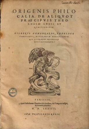 Origenis Philocalia : de aliquot praecipuis theologiae locis et quaetionibus