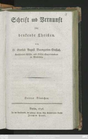 Bändchen 3: Schrift und Vernunft für denkende Christen