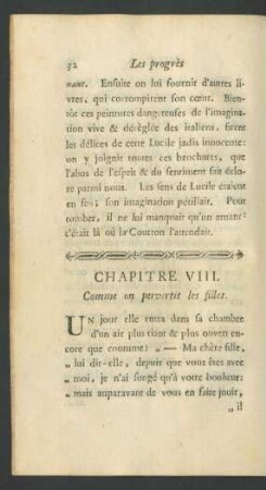 Chapitre VIII. Comme on pervertit les filles