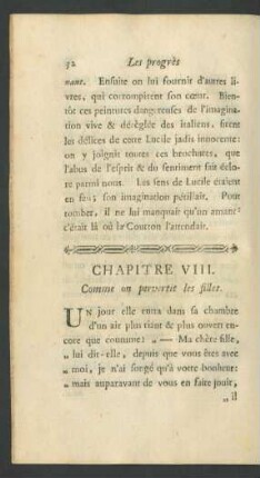 Chapitre VIII. Comme on pervertit les filles