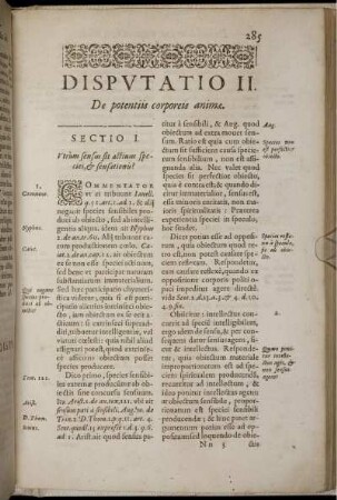 Disputatio II. De potentiis corporeis animae.