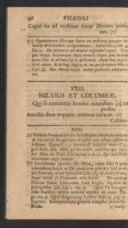 XXXI. Milvius Et Columbae.