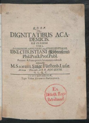 De Dignitatibus Academicis
