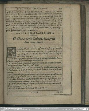 Caput Quadragesimum Sextum. Chaldaica versio Onkelos, interprete Ben. Aria Mont.