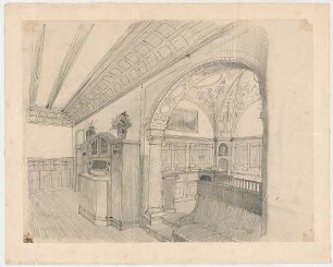 Thiersch, Friedrich von; München, Romanstr. 13; Villa von Hösslin - Innenraum (Perspektive)
